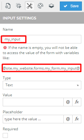 variable from input